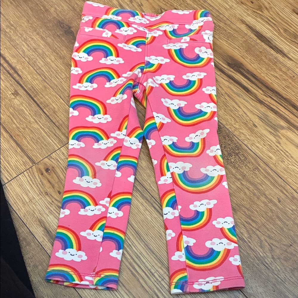 Pink Rainbow Print Kids Leggings